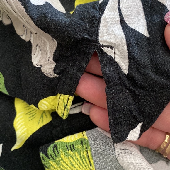 George men’s leaf print on black button up 💯Rayon chest pocket s/s shirt 2XL 🌞 - Picture 10 of 12